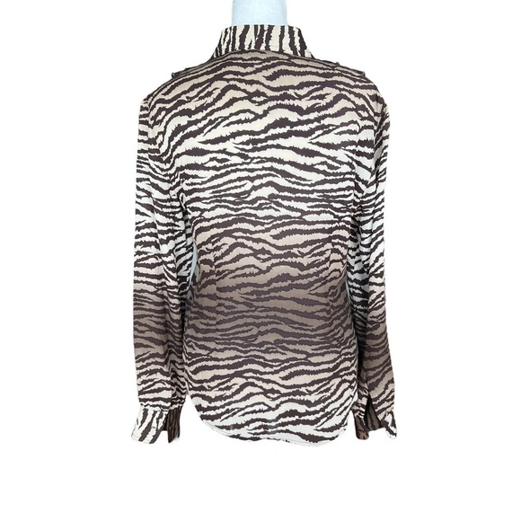 ESTHER CHEN Animal Print Silk Button Up - Picture 3 of 7